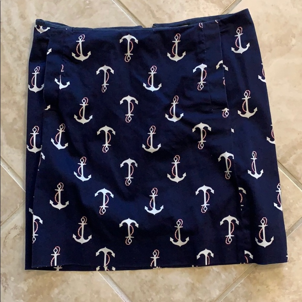 J crew navy anchor skirt